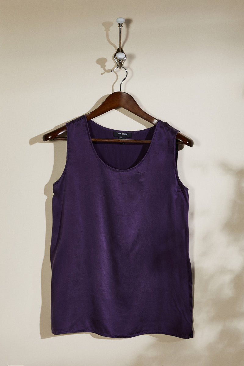 Purple silk tank top