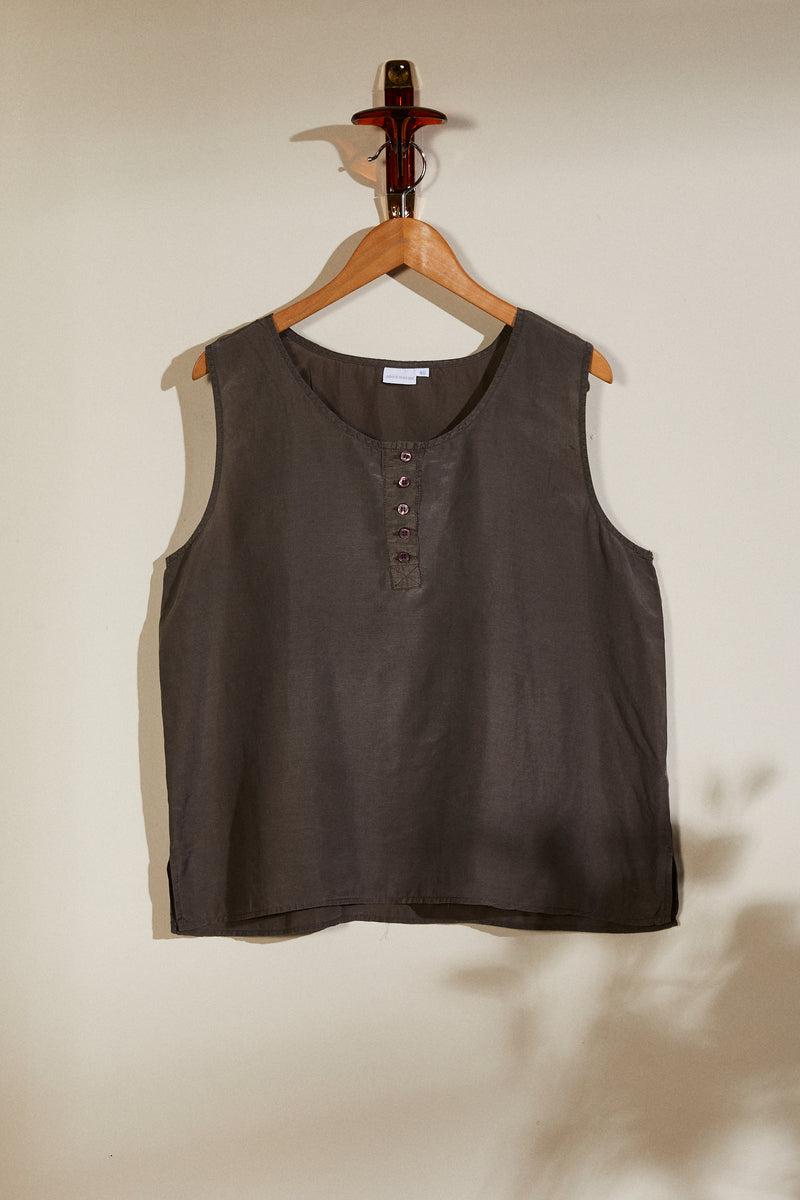 Gray silk tank top