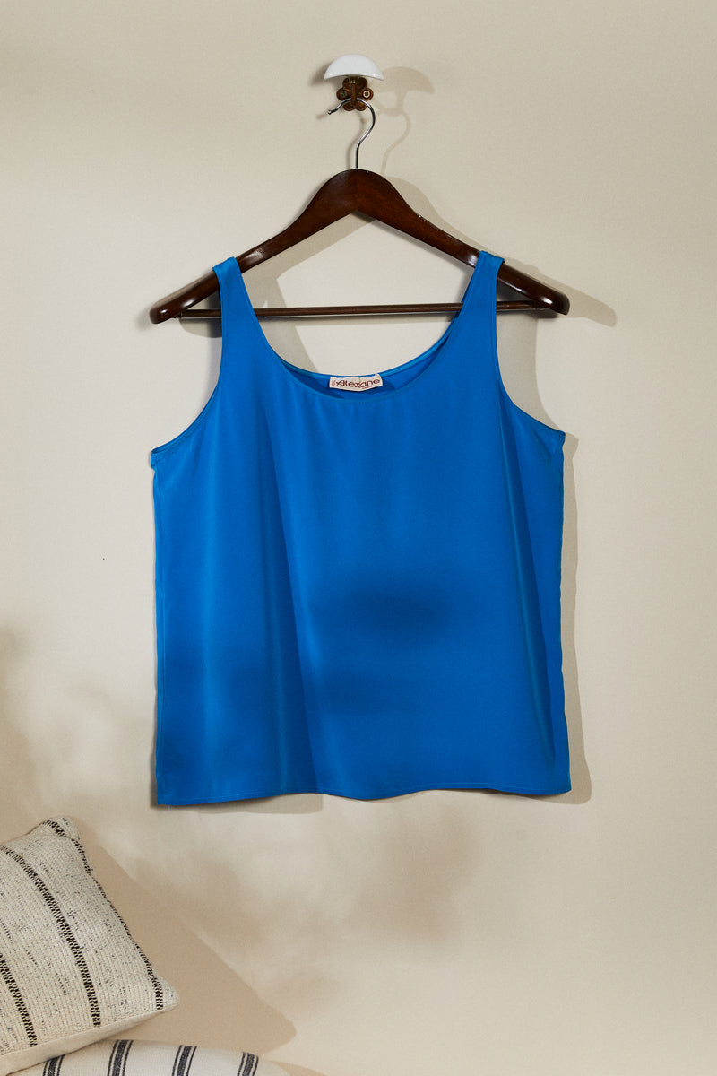 Blue short tank top