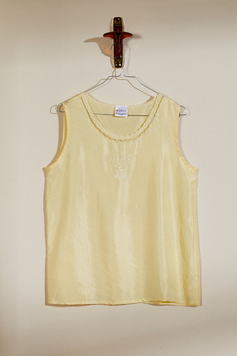 Yellow silk tank top