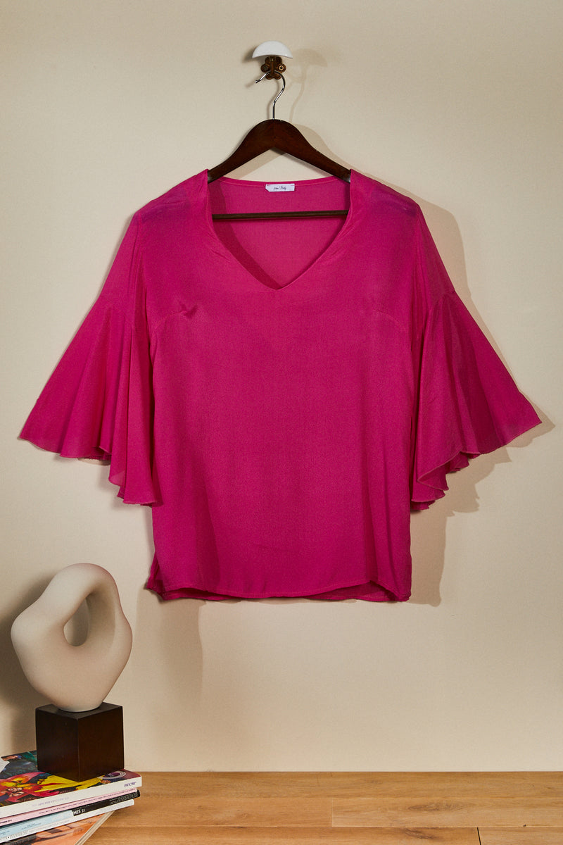 Fuchsia silk blouse