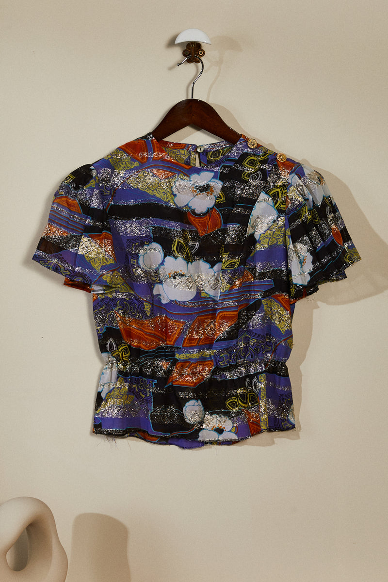 Fitted lurex blouse