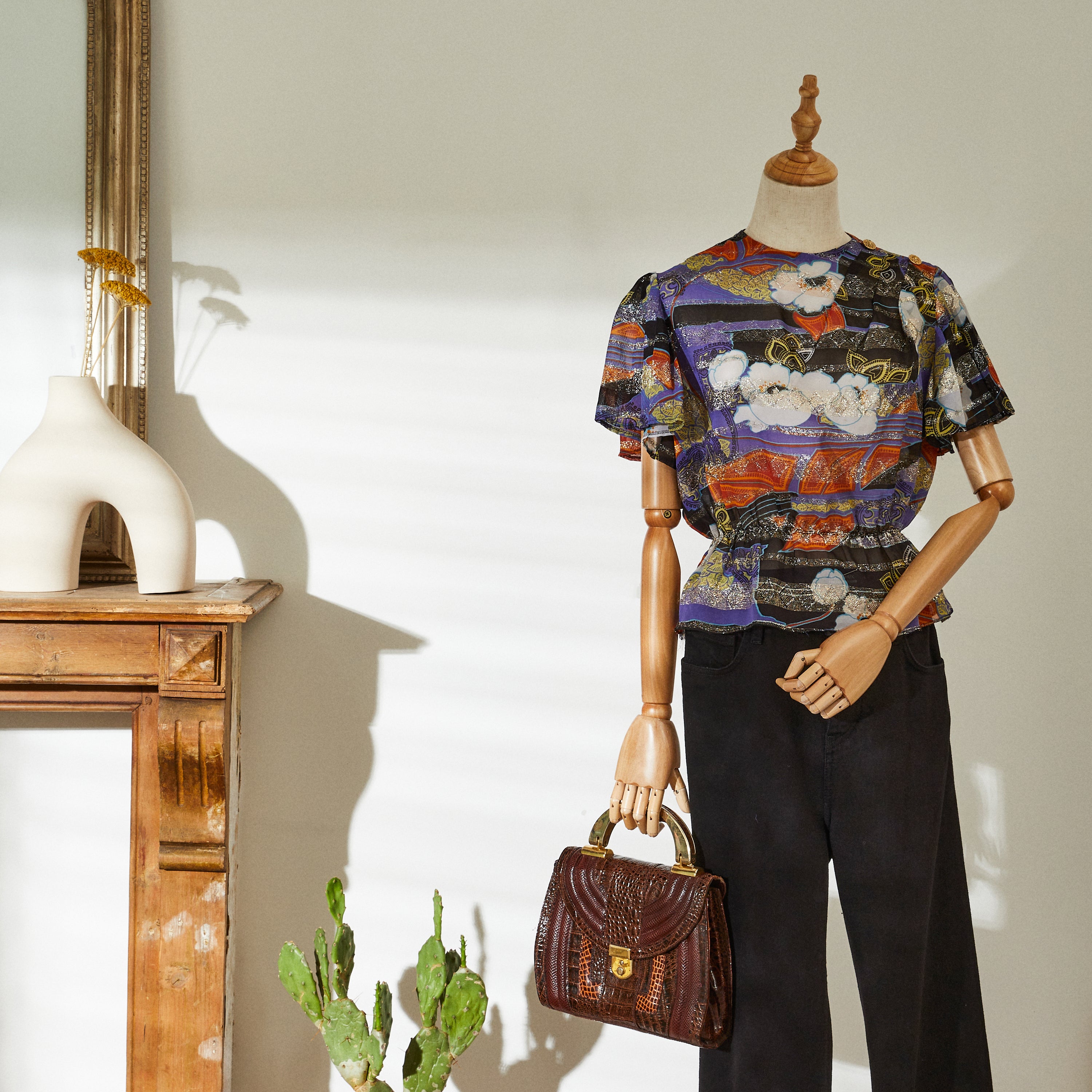 Fitted lurex blouse