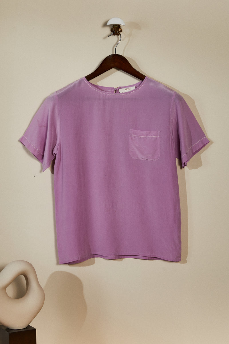 Lilac silk blouse