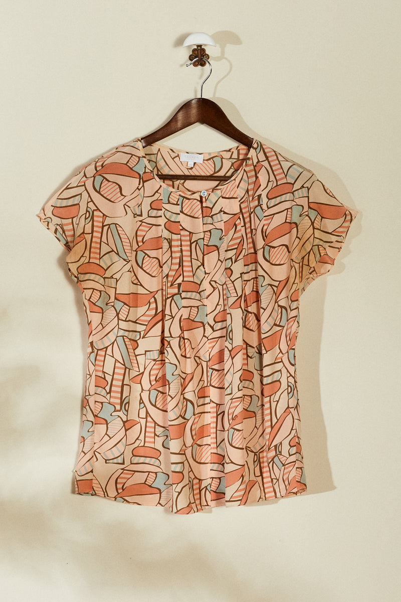 Pink silk blouse
