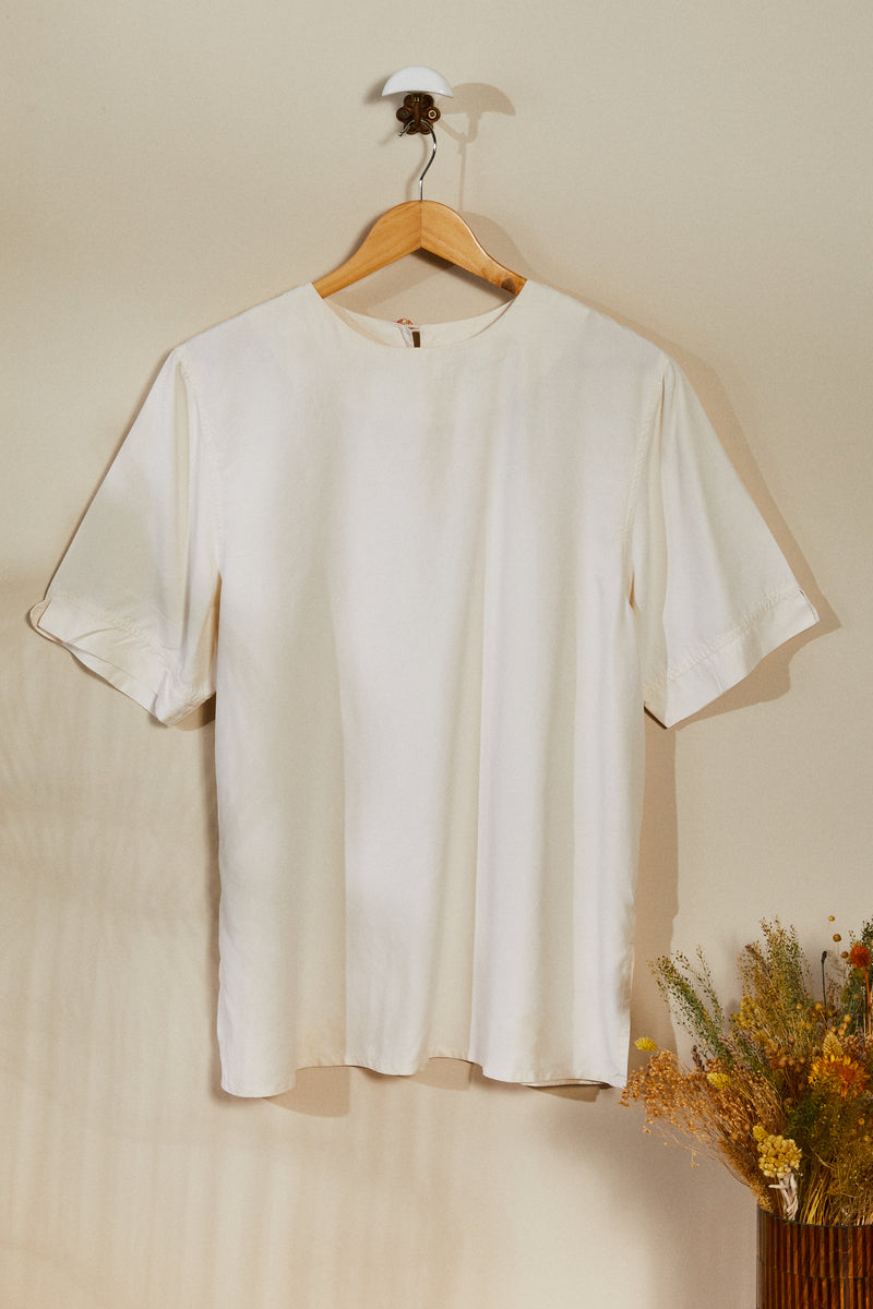 Ecru silk blouse