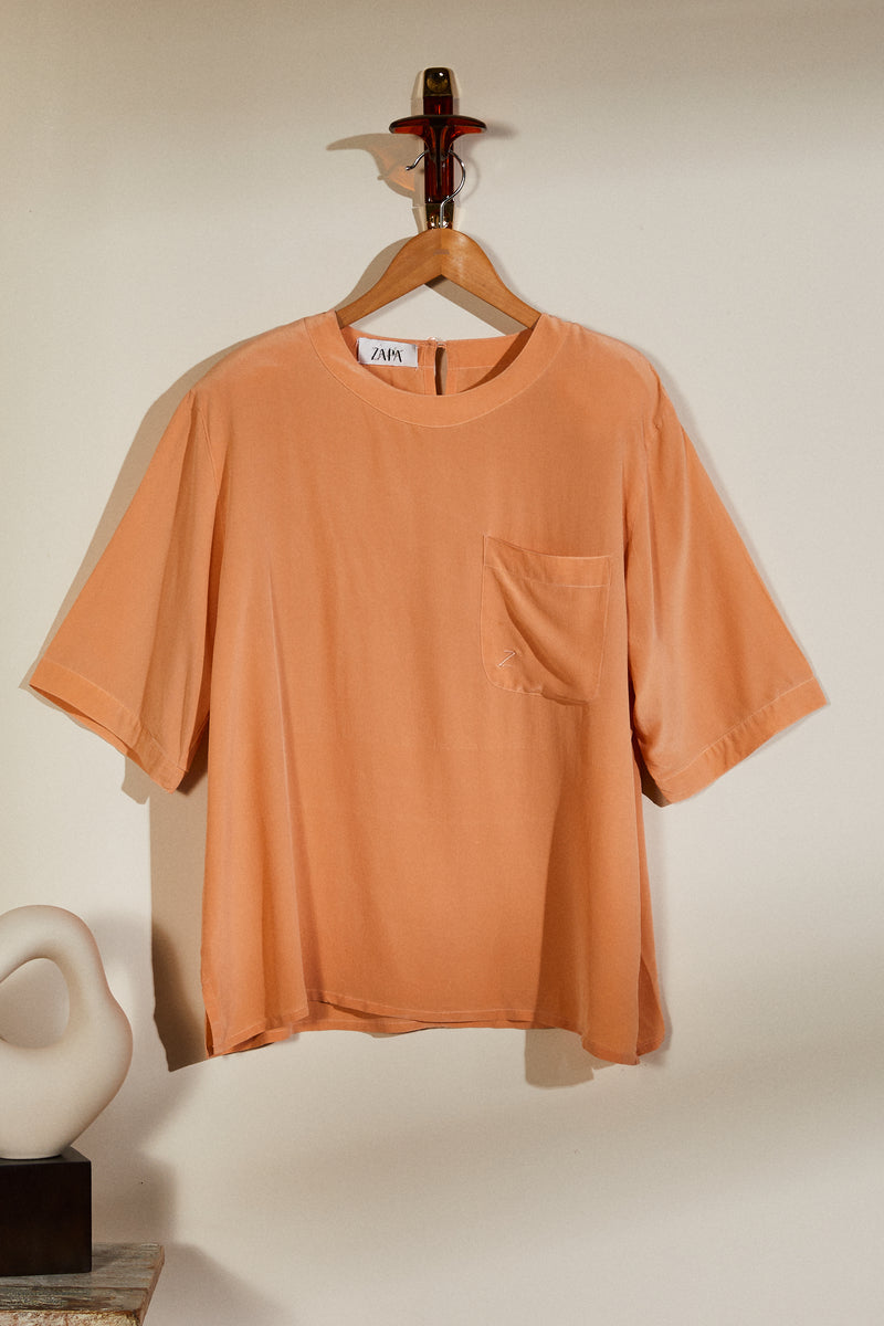 Apricot silk blouse