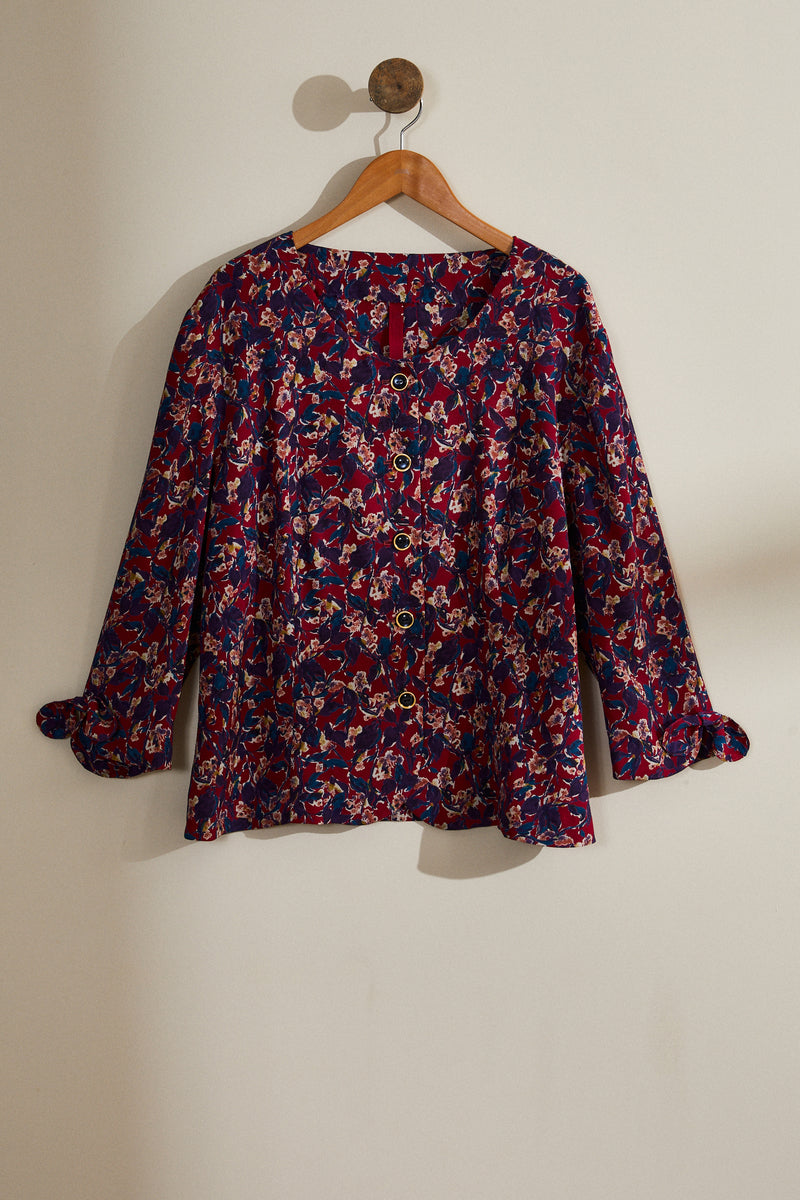 Purple Floral Blouse