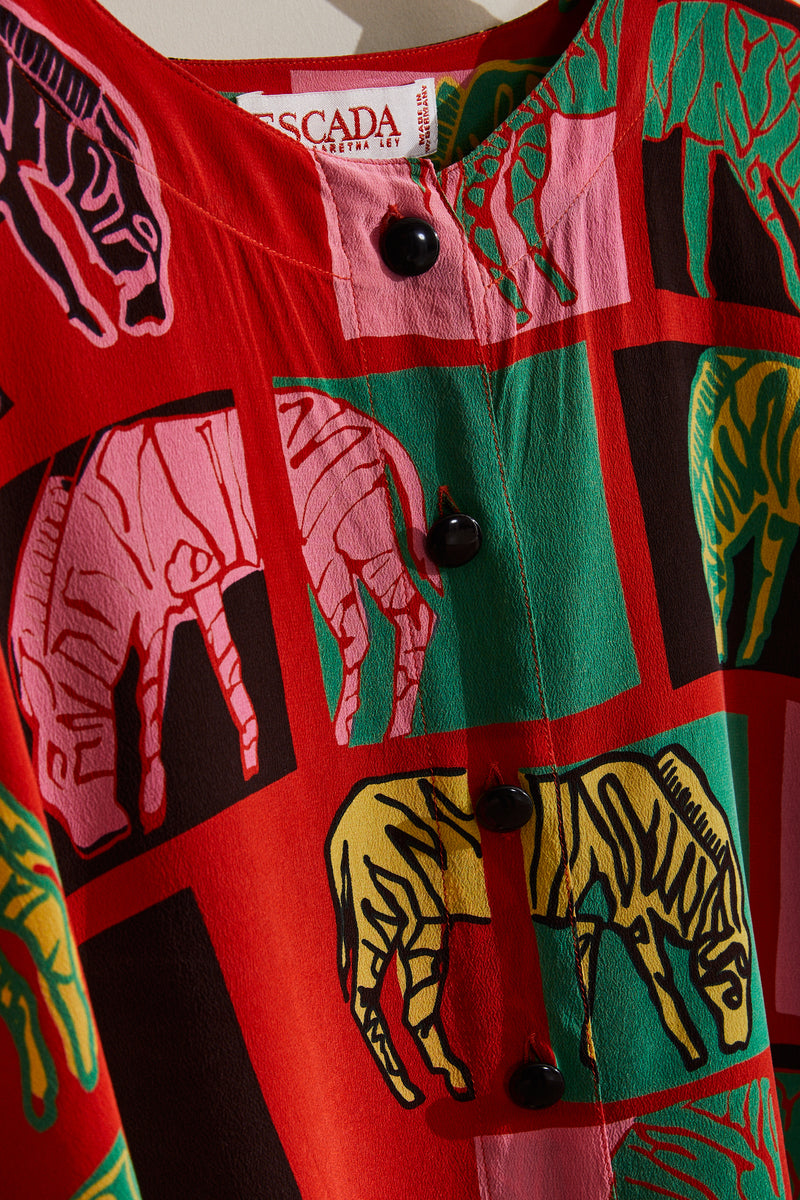 Animal silk blouse
