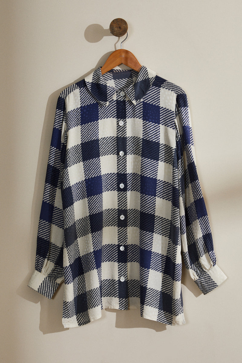Checked silk shirt