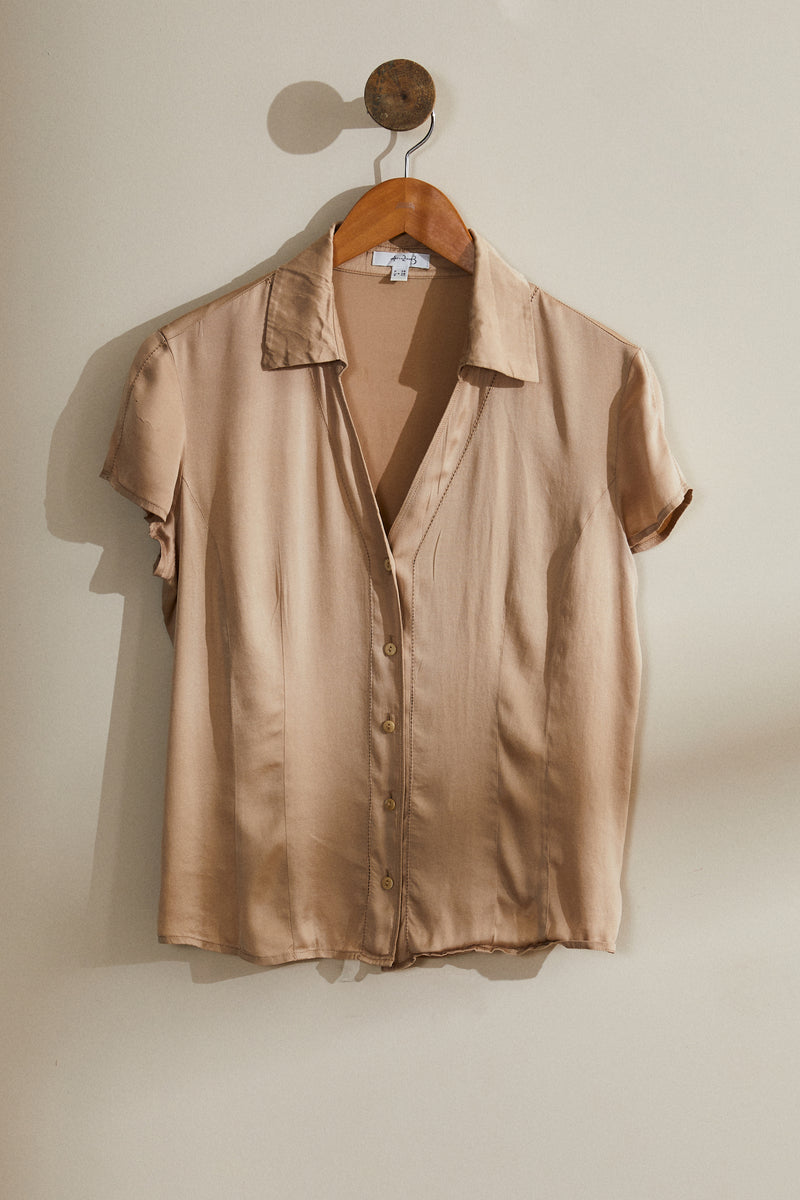 Beige silk blouse