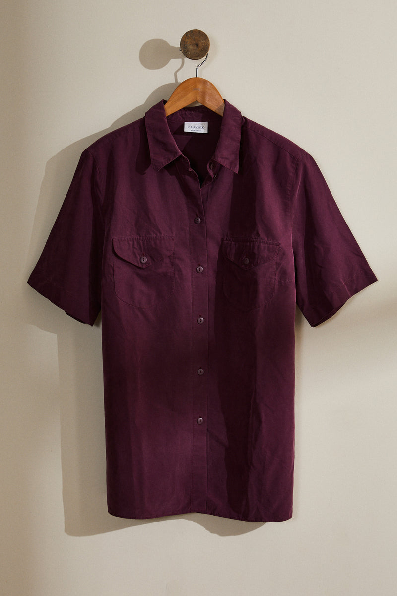 Chemisier en soie long violet