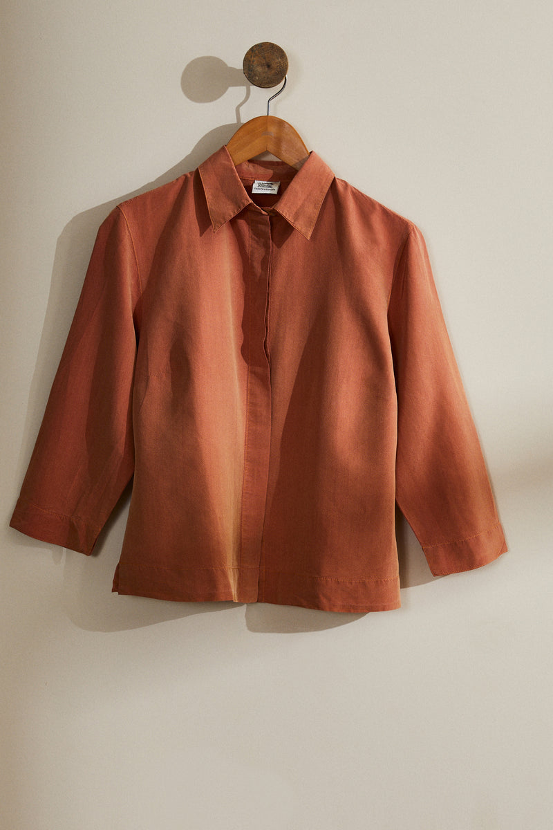 Short silk shirt