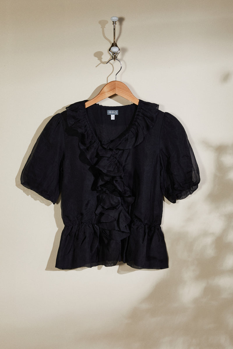 Black silk blouse