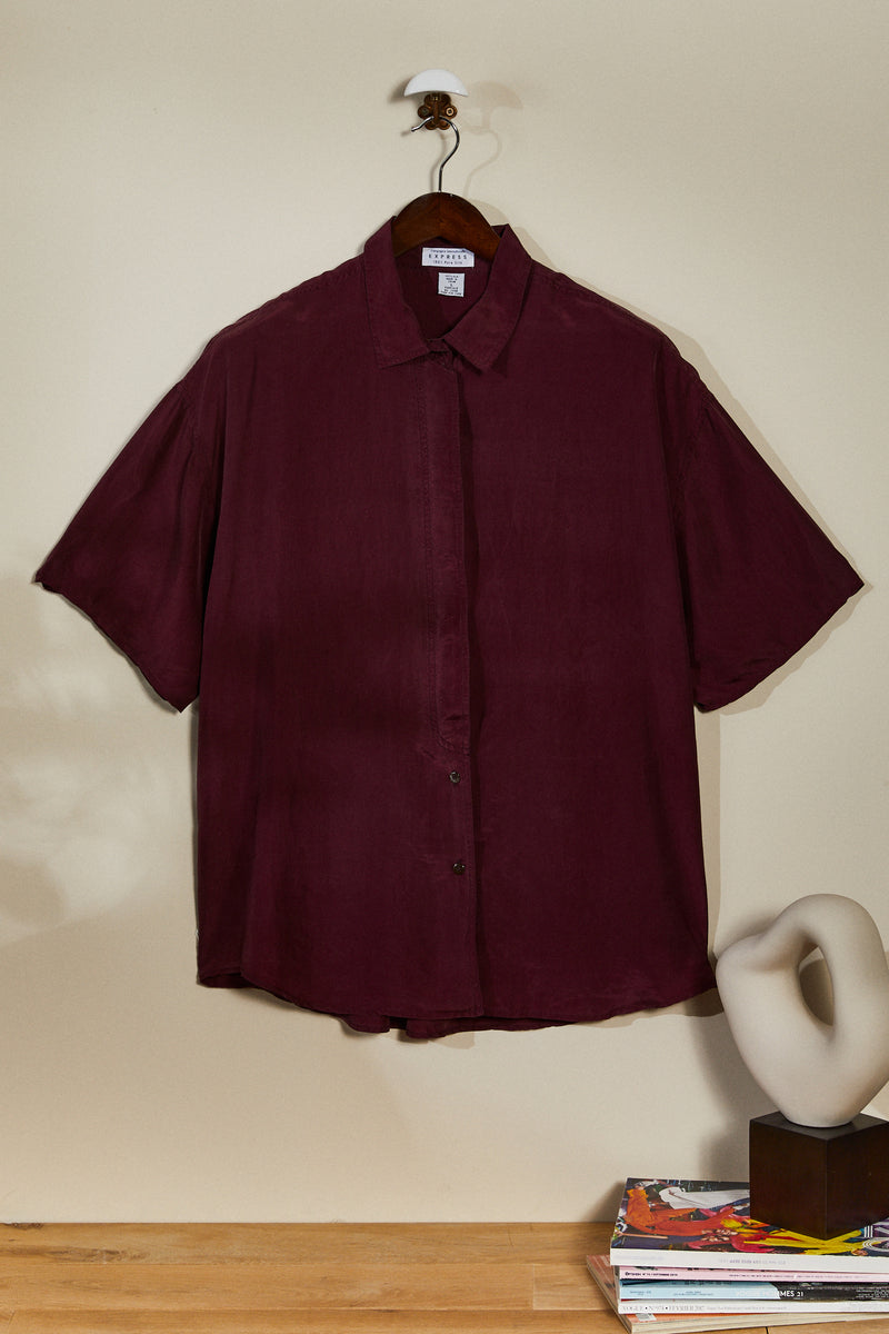 Purple silk blouse