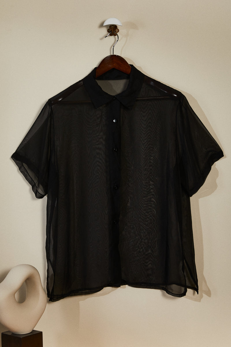 Classic straight black blouse