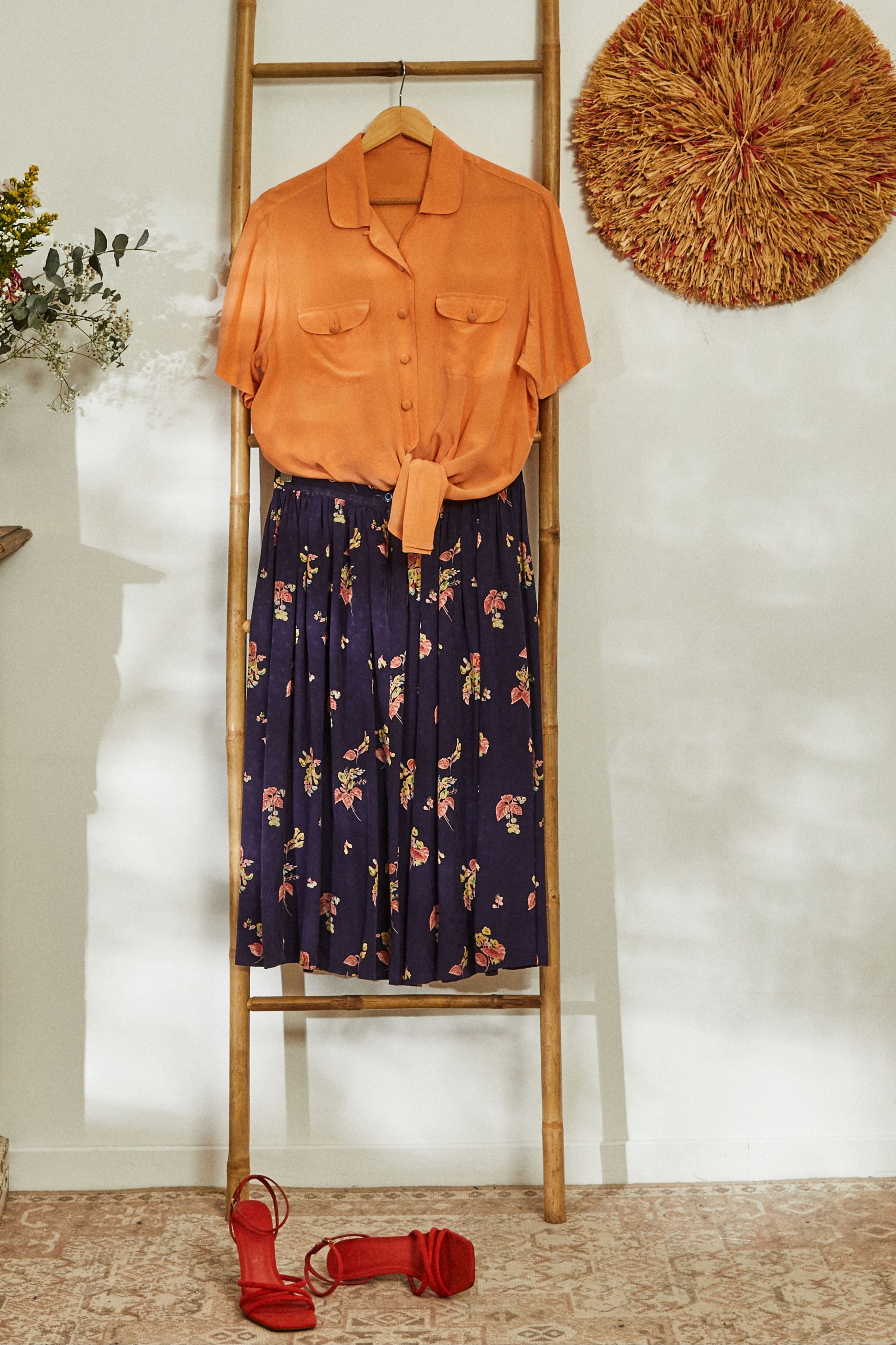Apricot silk blouse