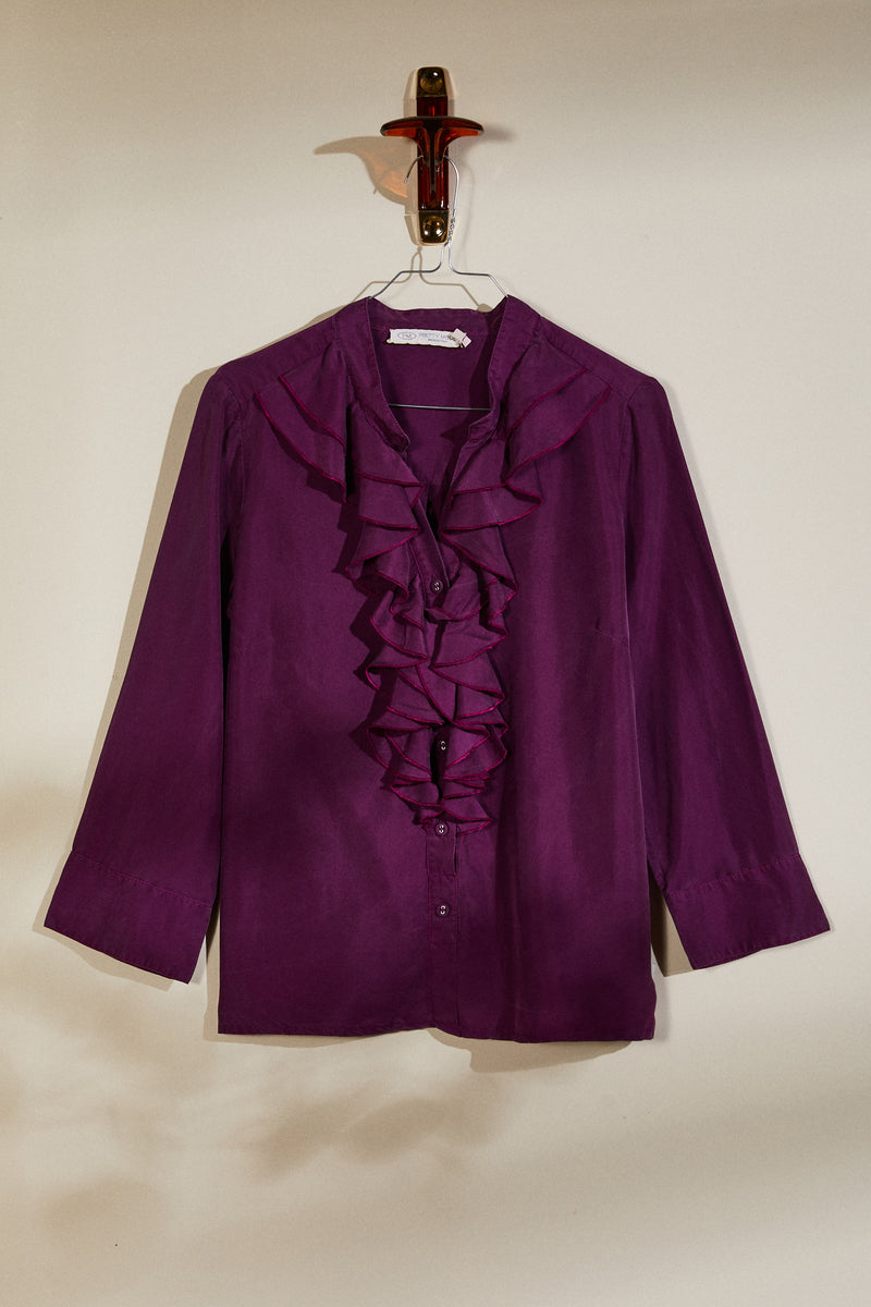 Purple silk blouse