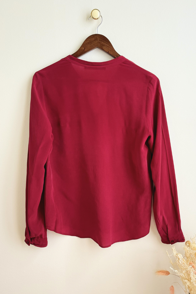 Blouse en soie fluide fuchsia