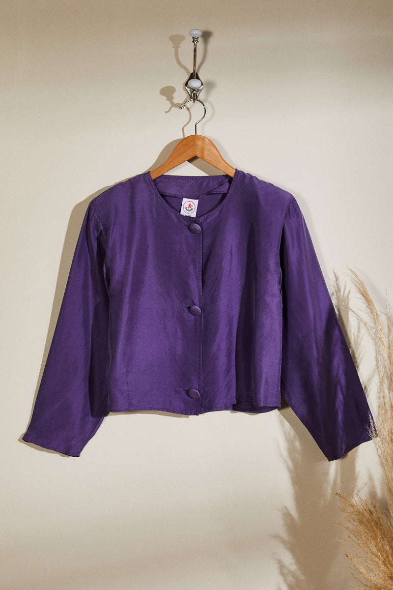 Chemisier en soie court violet