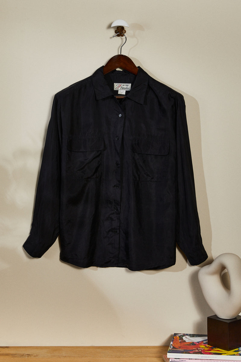 Black silk blouse