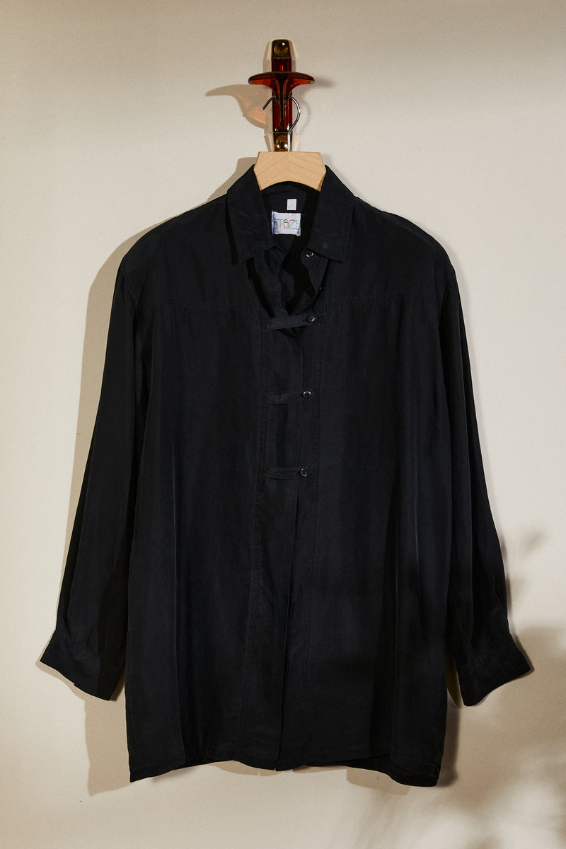 Black silk blouse
