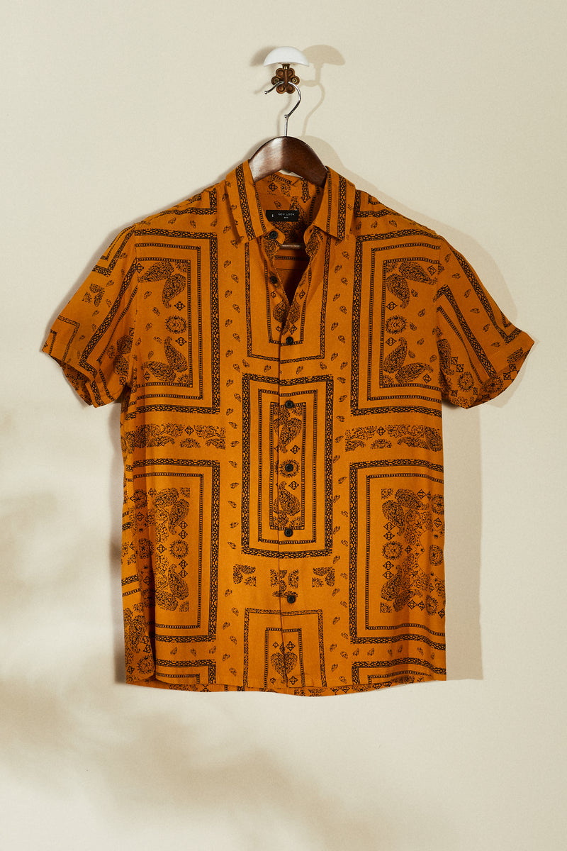 Orange printed shirt