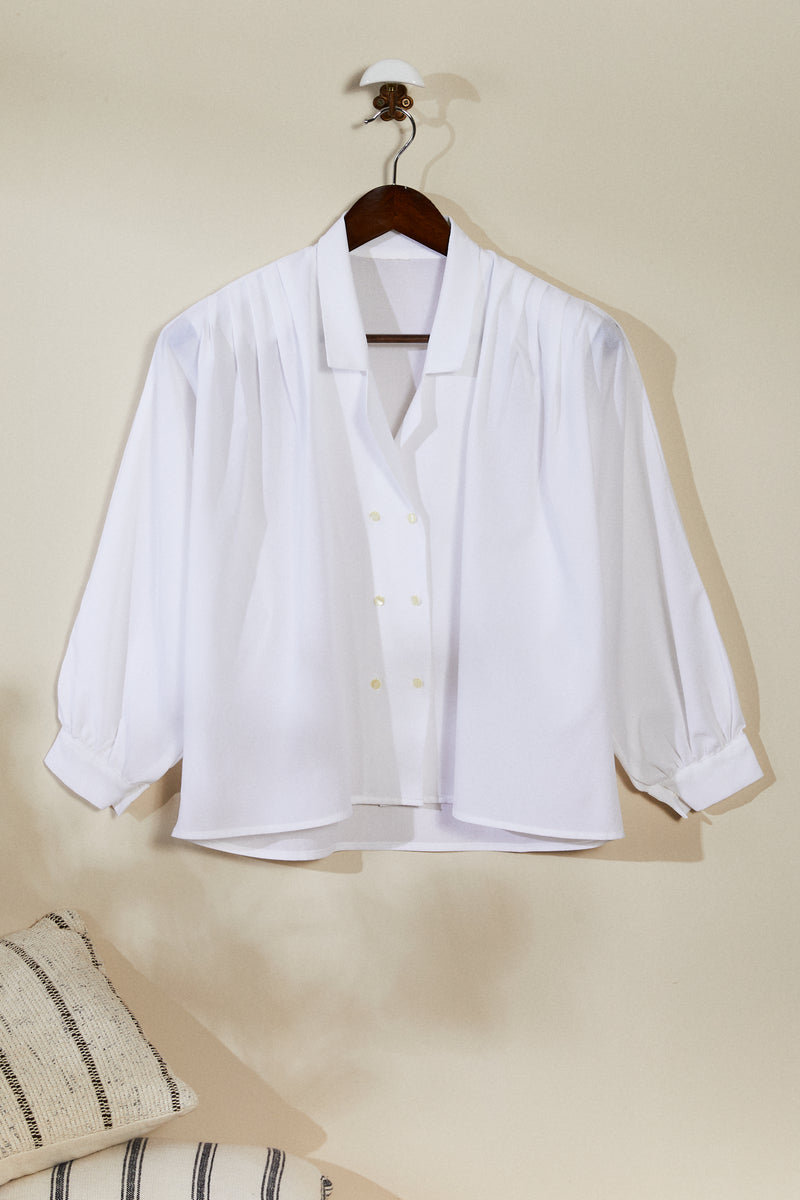 White double-breasted shirt