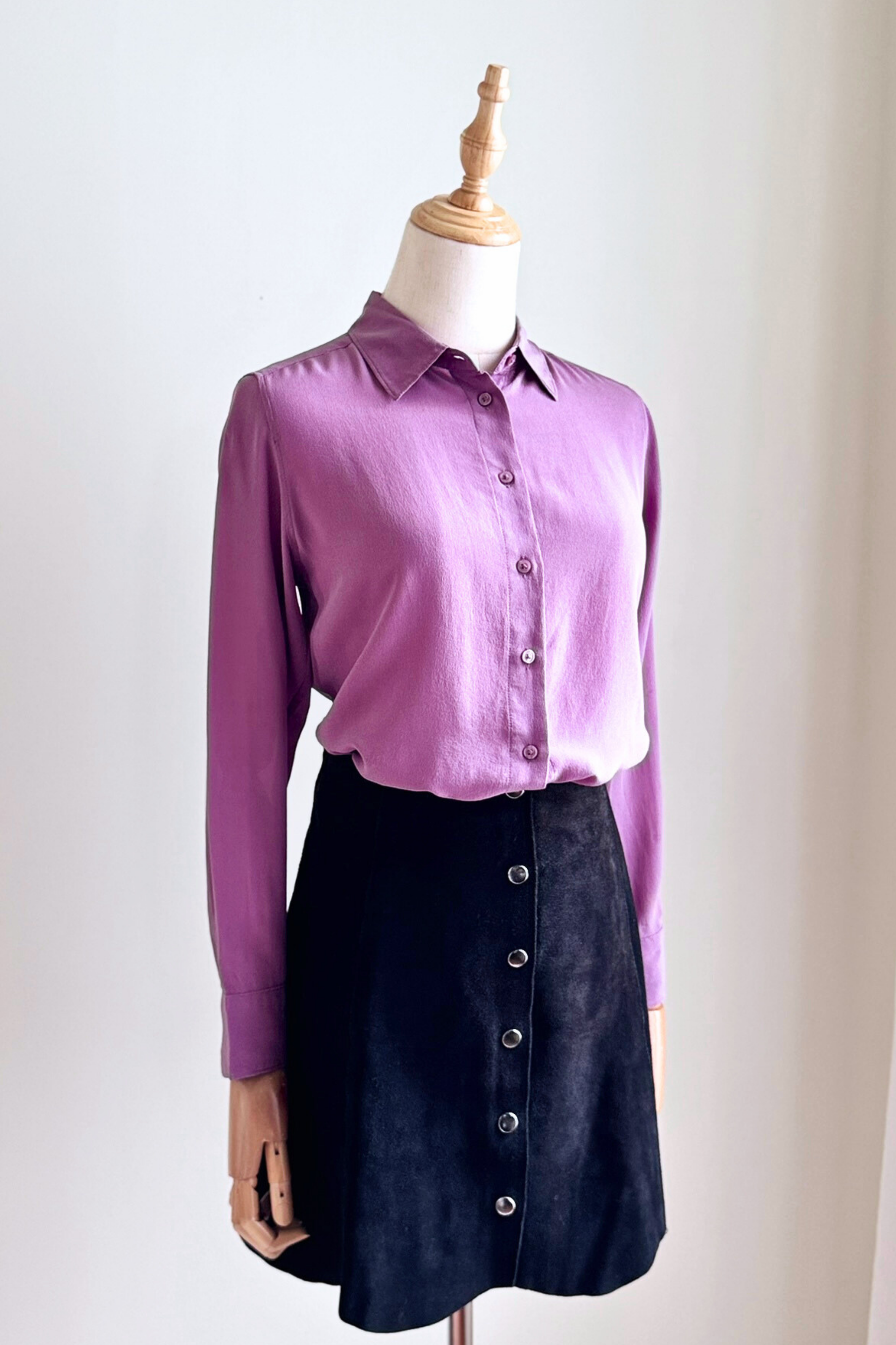 Chemise en soie lila