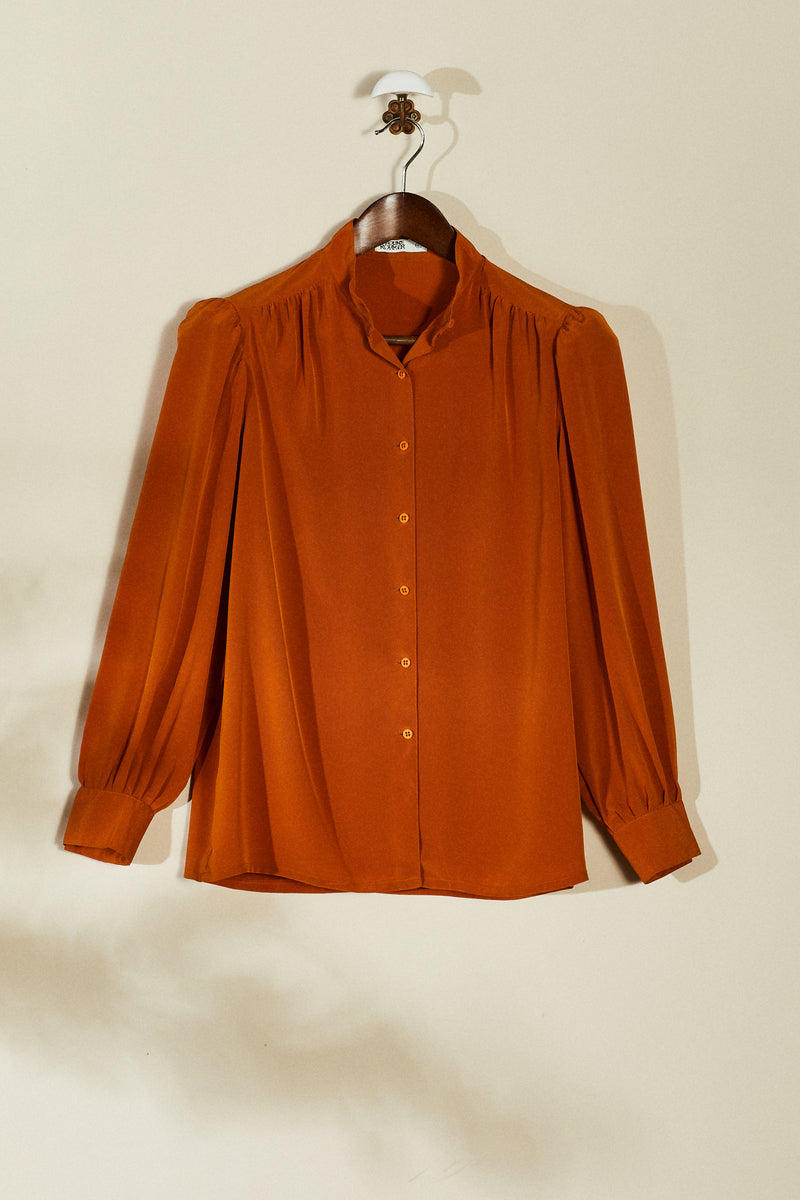 Flowing rust blouse