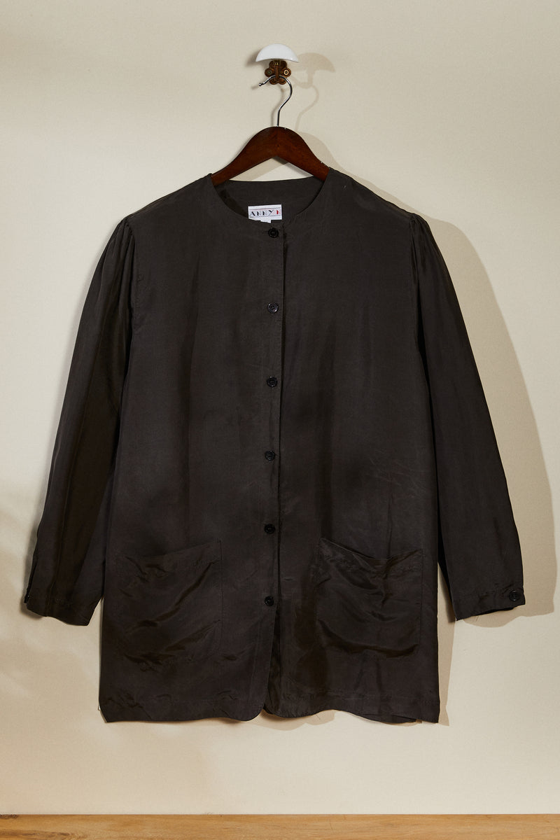 Gray silk shirt