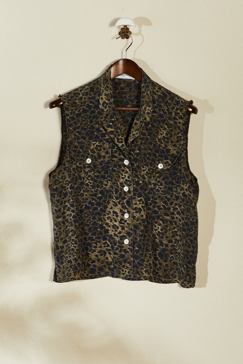 Animal print silk shirt