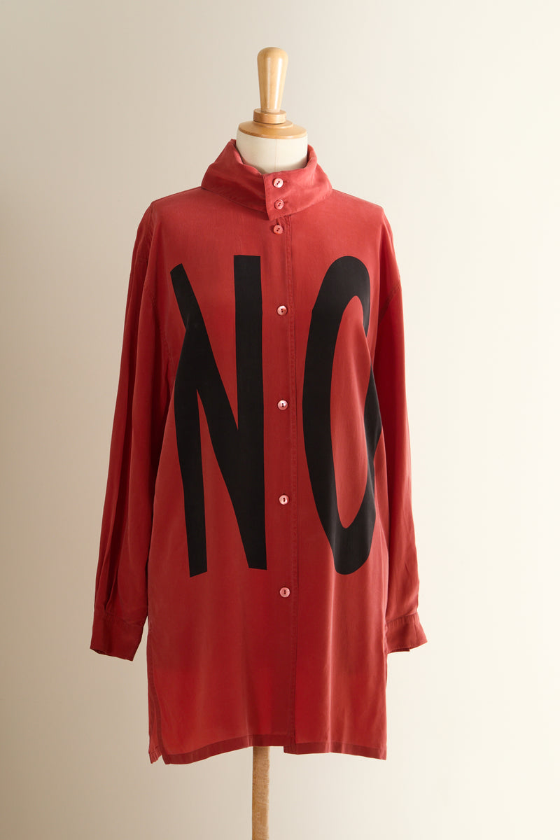 Chemisier en soie NO/YES rouge