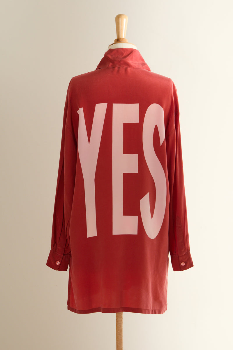Chemisier en soie NO/YES rouge
