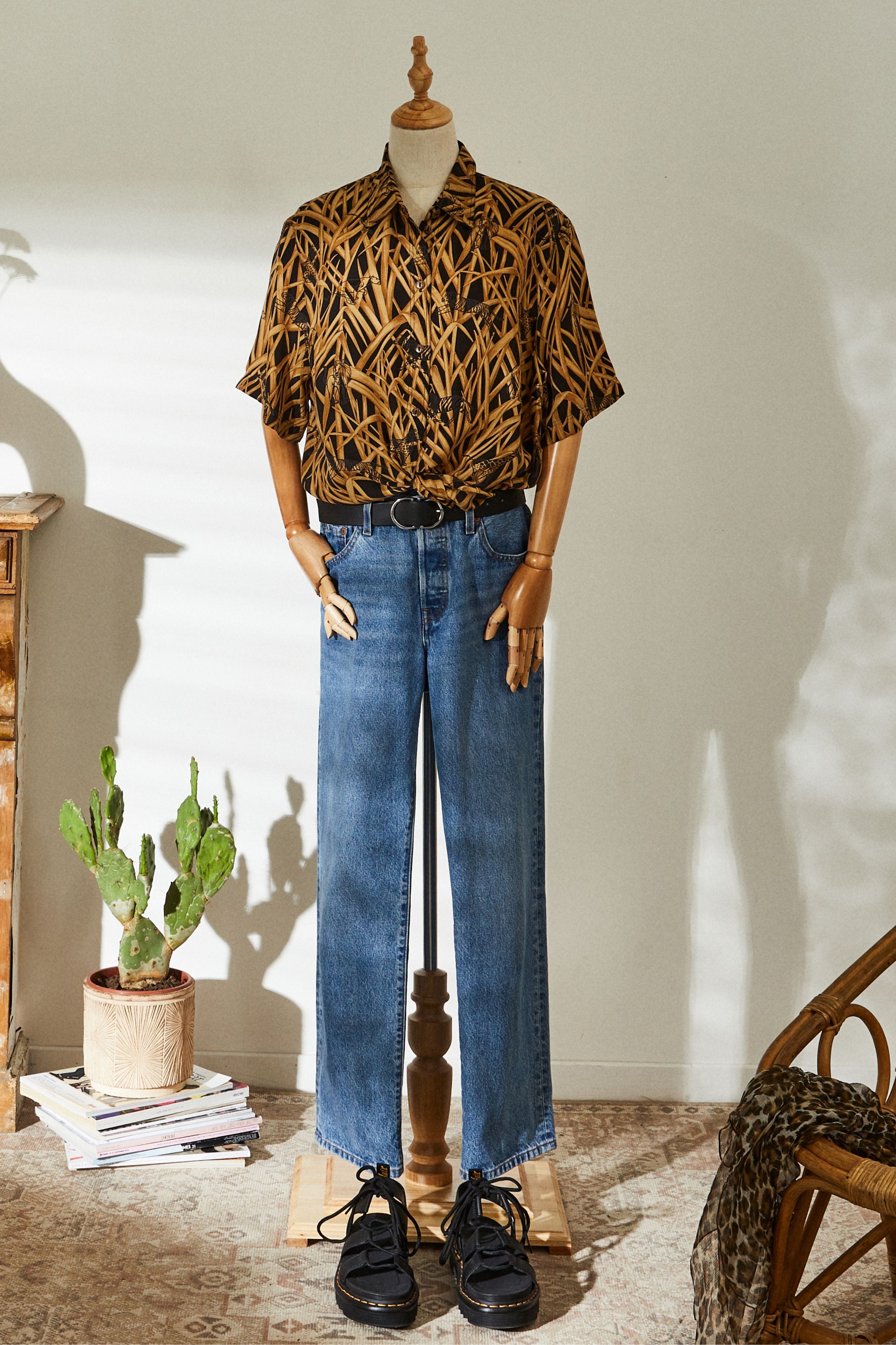 Leopard animal print blouse
