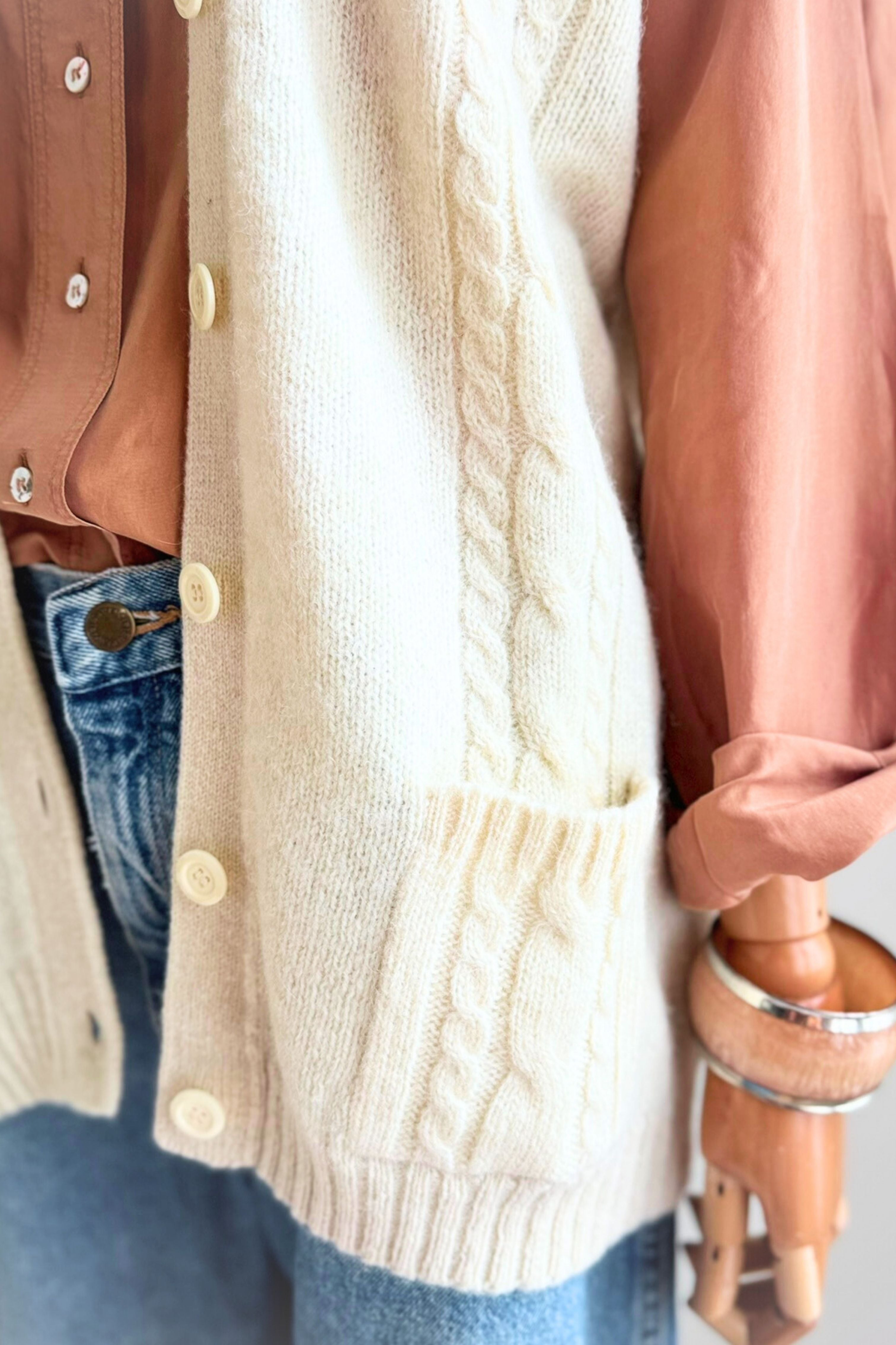Camel high collar silk blouse