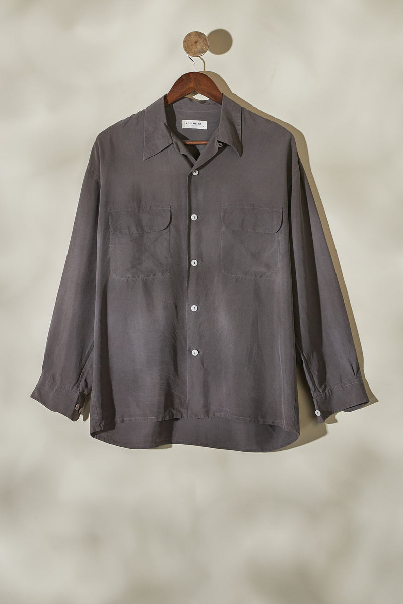 Gray thick silk blouse
