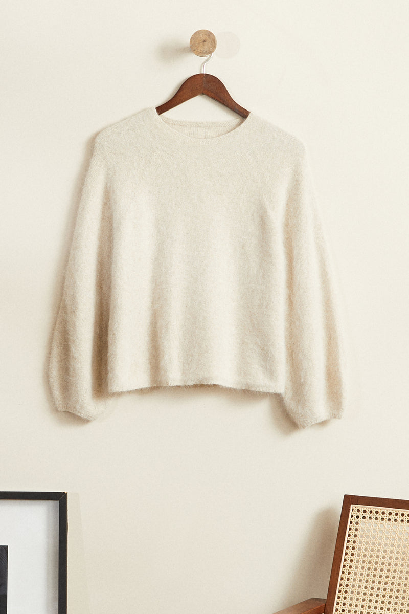 Gray glitter mohair sweater