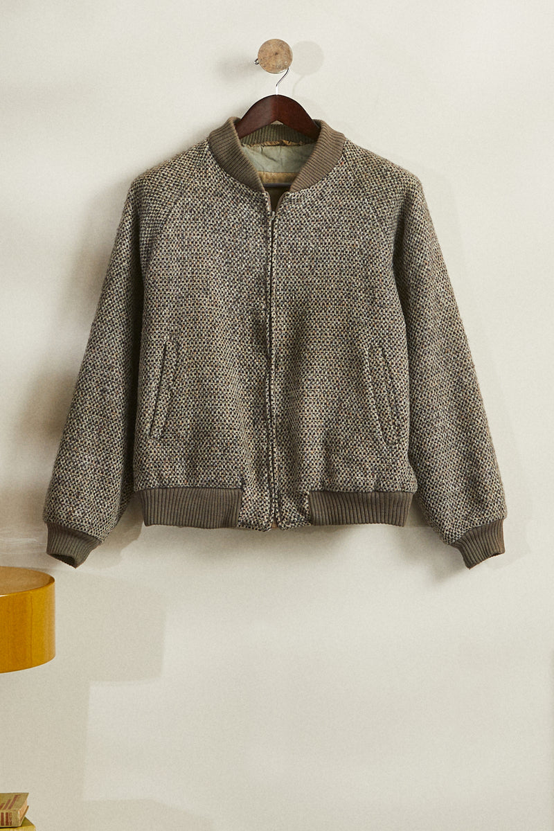 Khaki wool bomber jacket