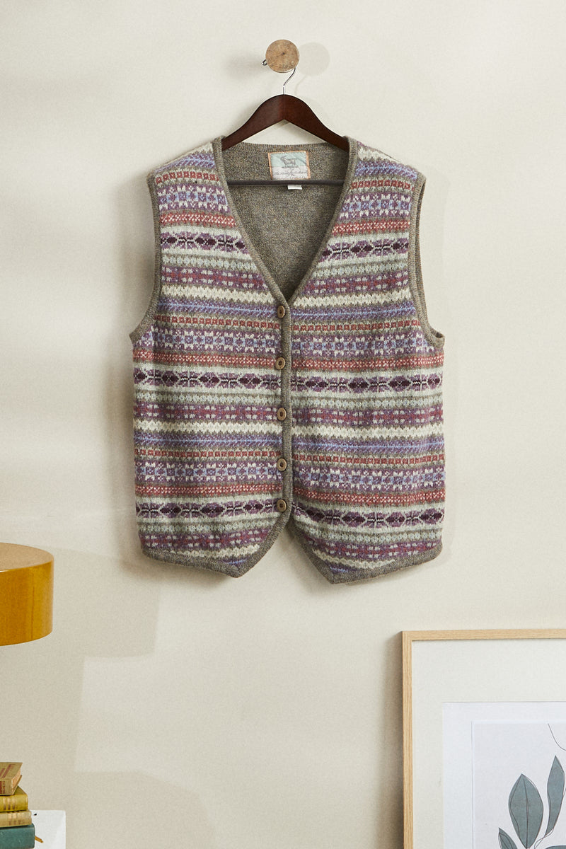 Gray wool sleeveless vest