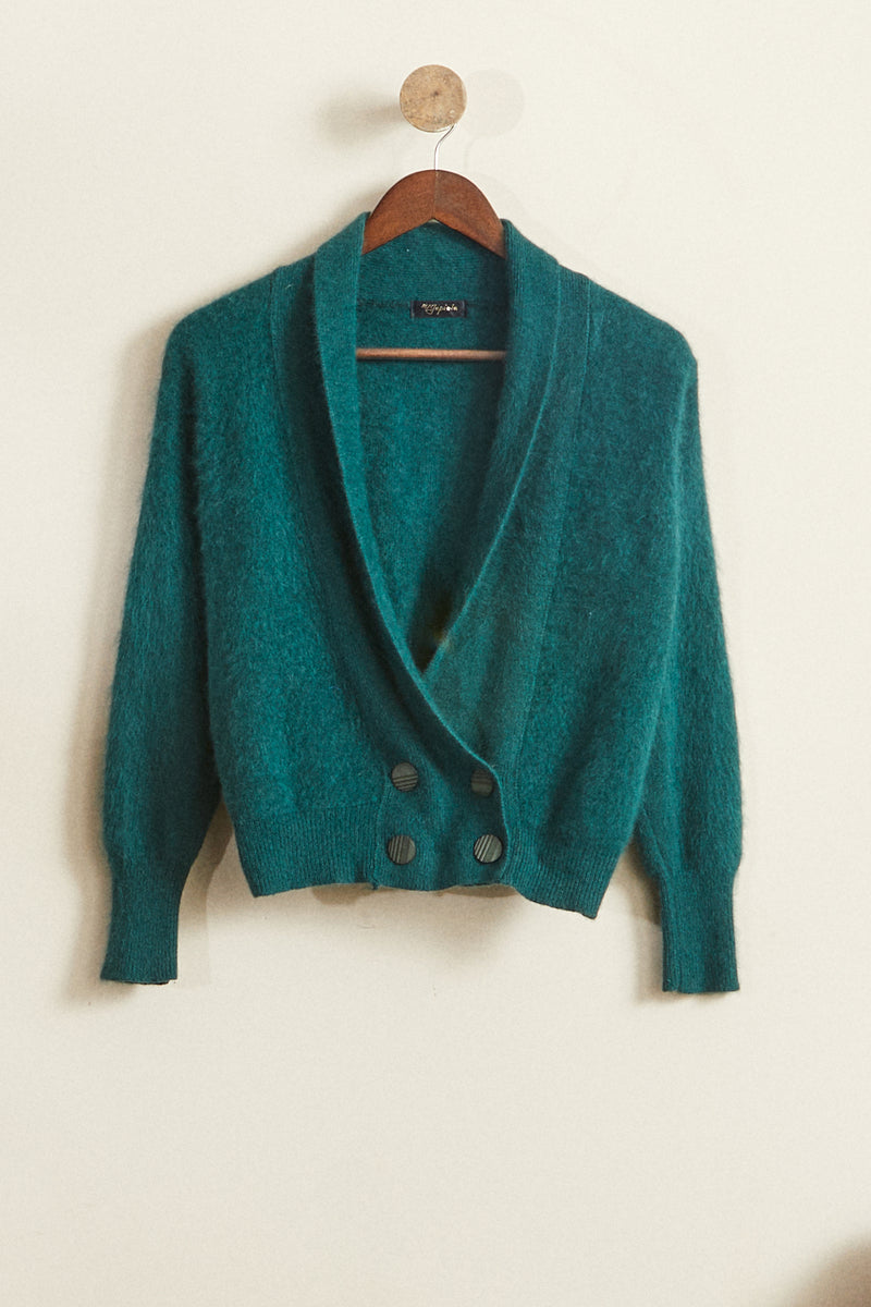 Gilet en angora vert