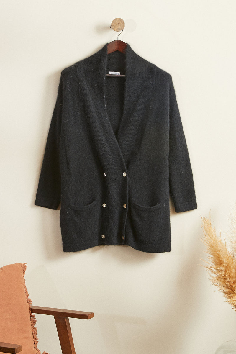 Electric blue mohair vest