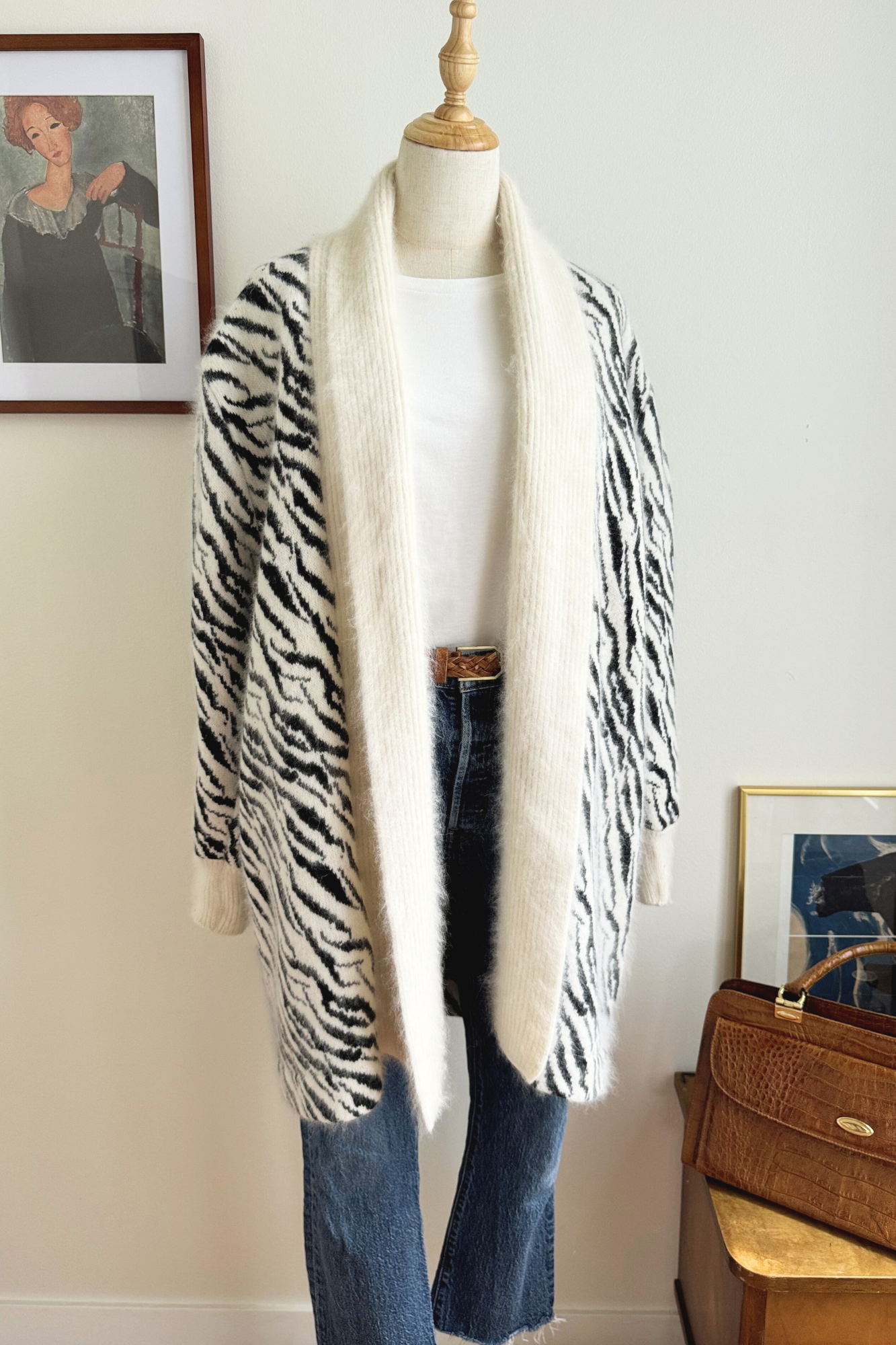 Red fancy knit jacket vest