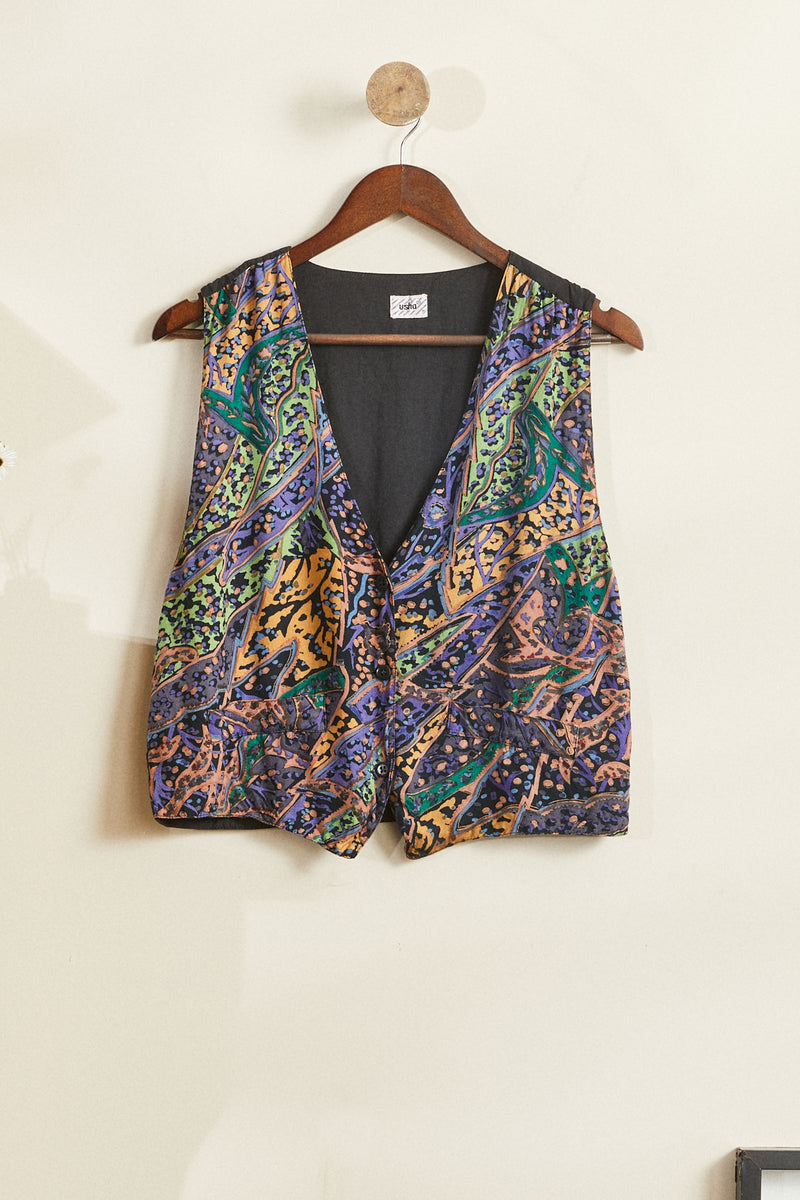 Black abstract print jacket
