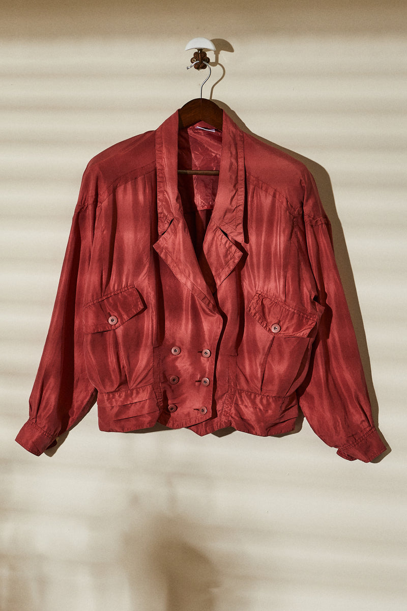 Short pink silk jacket