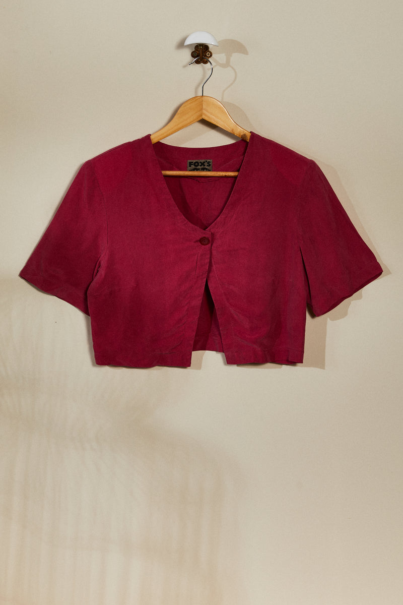 Short fuchsia silk jacket
