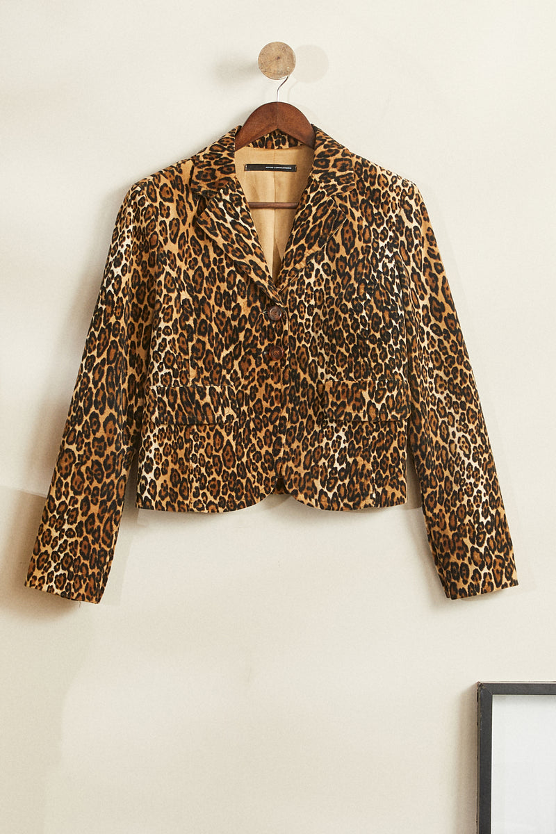 Veste de tailleur velours léopard