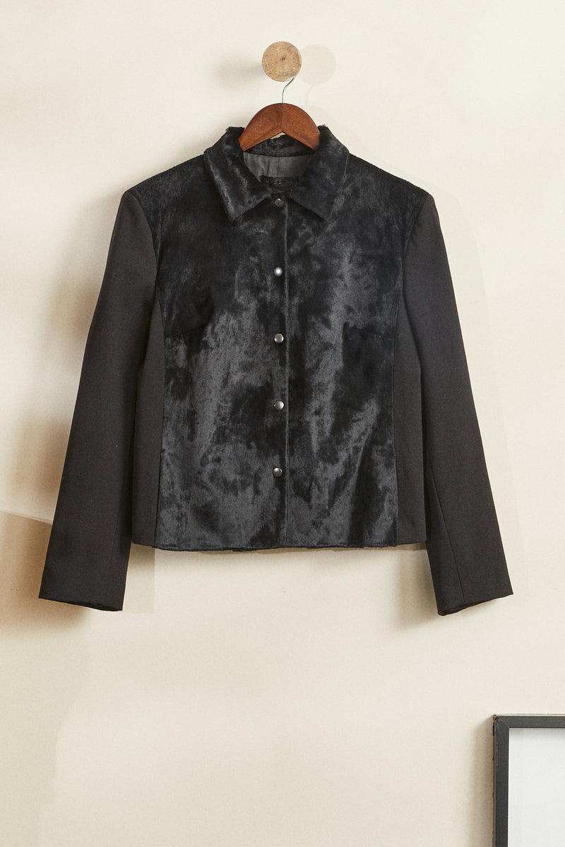Veste effet daim noire