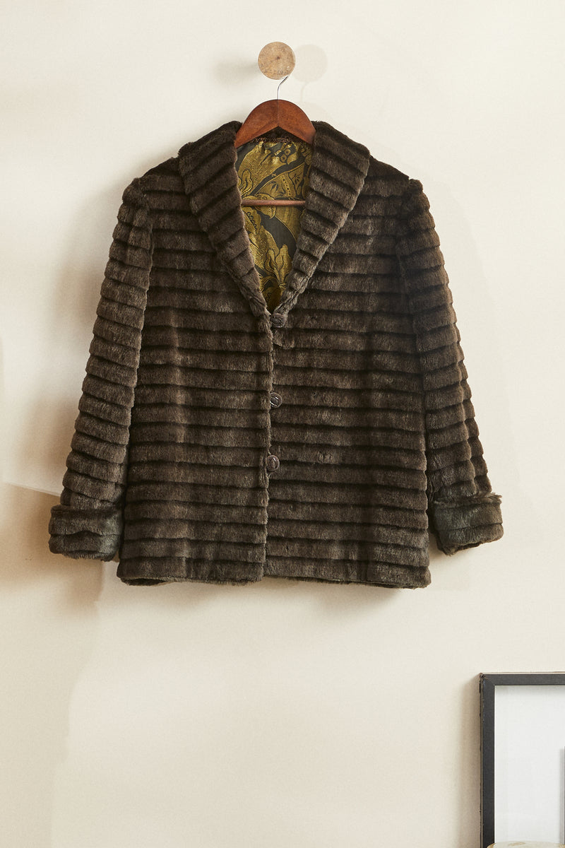 Gray faux fur jacket