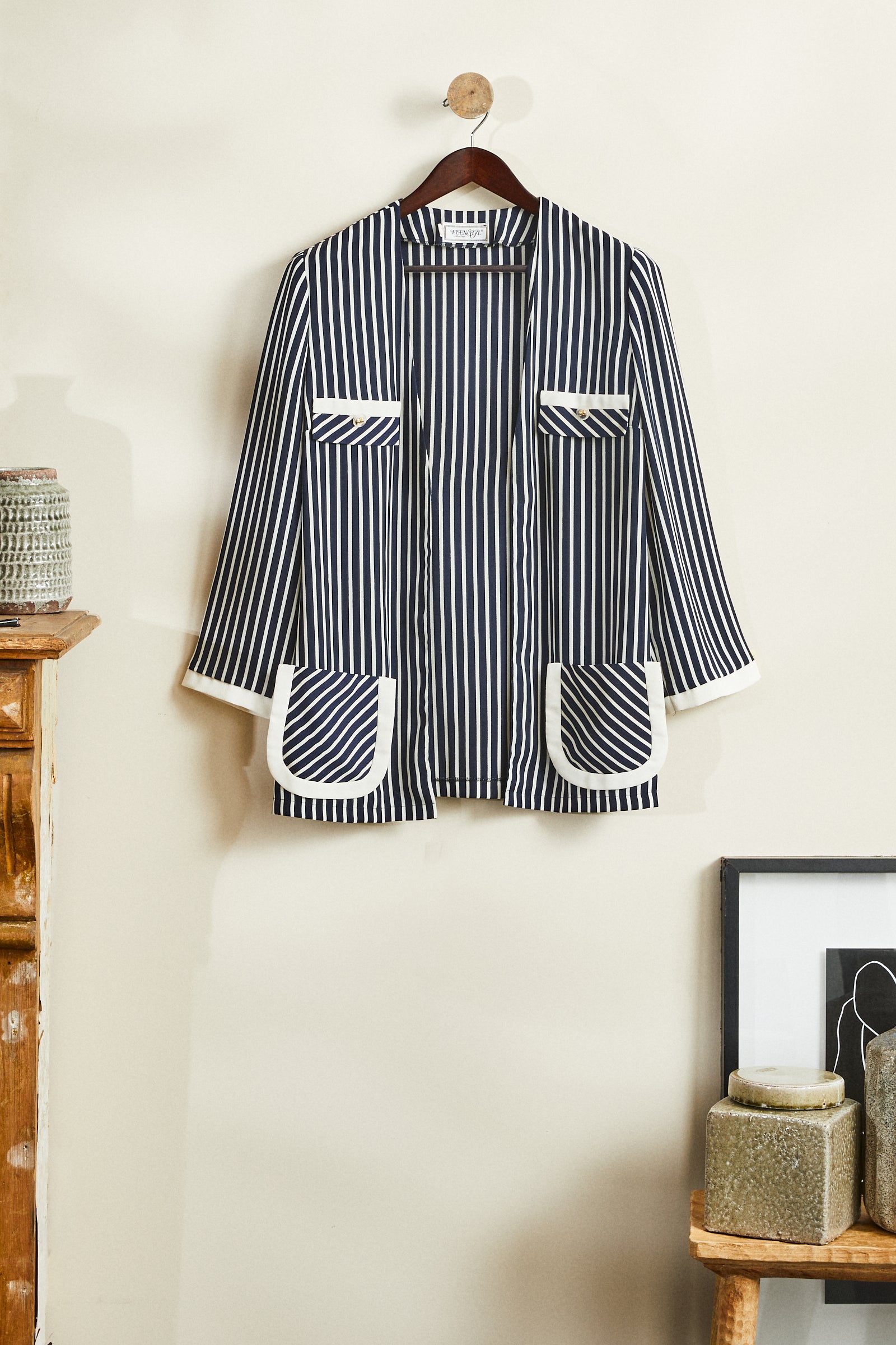 Flowing blue silk jacket